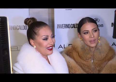 Ceca i Anastasija Ražnatović na reviji bundi u hotelu Hilton u Beogradu (TV KCN)